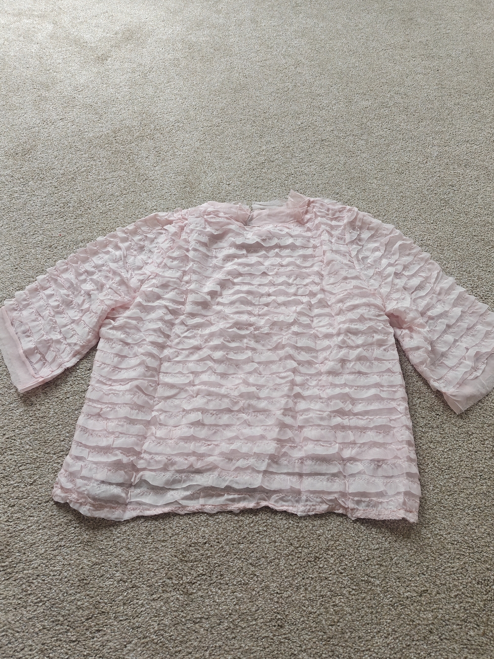 Light Pink Ruffle Layered Blouse - Women's